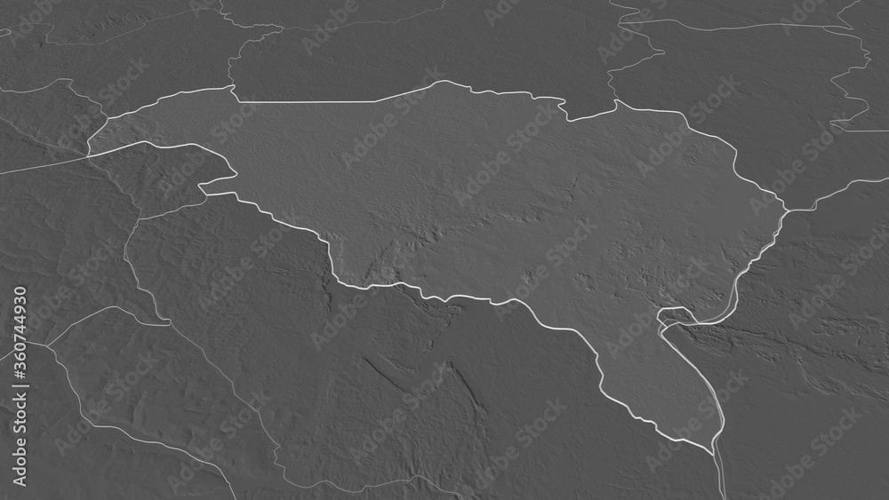 Ombella-M'Poko, Central African Republic - outlined. Bilevel Ombella-M'Poko, Central African Republic - outlined. Bilevel