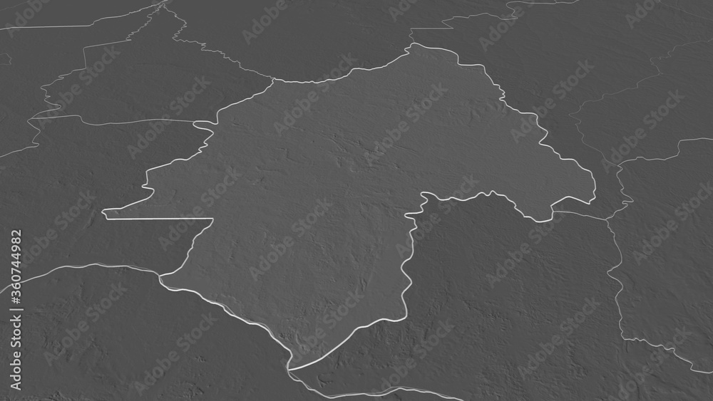 Ouaka, Central African Republic - outlined. Bilevel Ouaka, Central African Republic - outlined. Bilevel