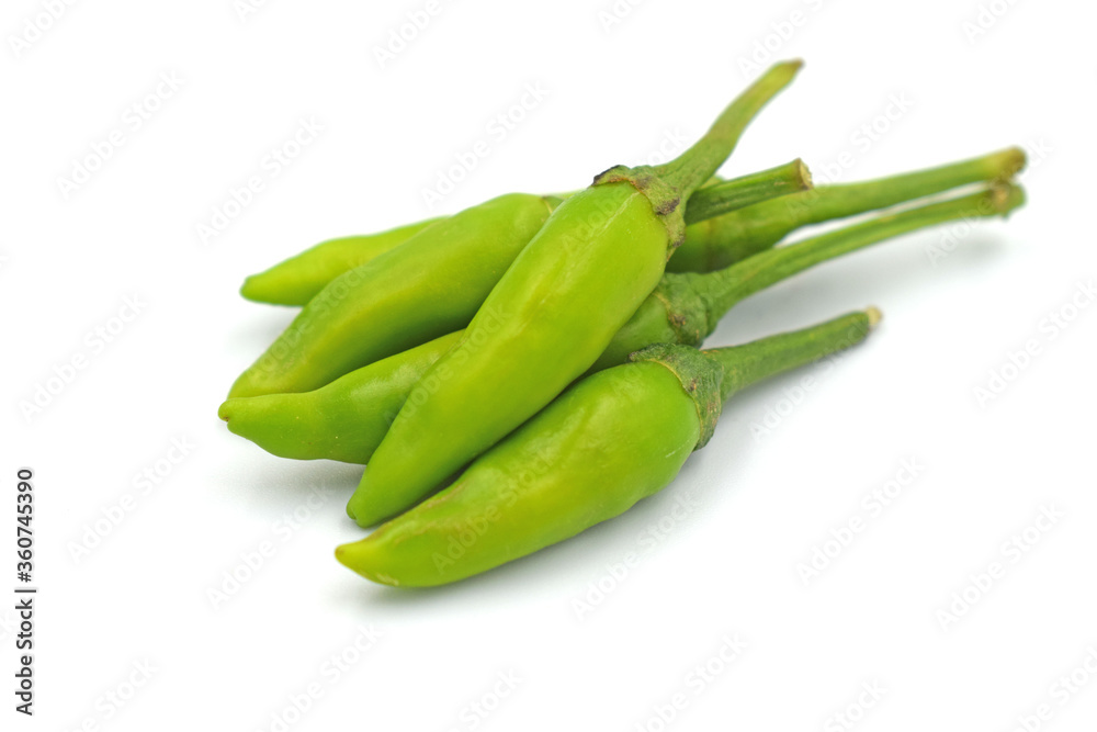 fresh green chilli on white background fresh green chilli on white background