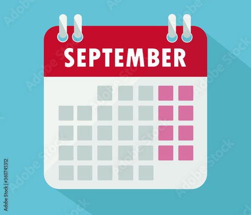 September calendar. Vector, Calendar, poster, graphic.