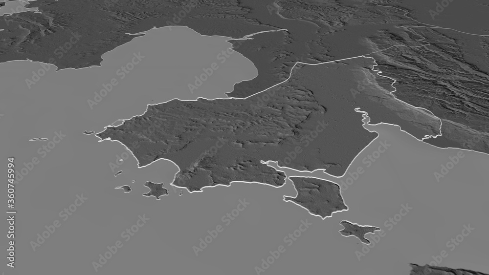 Krong Preah Sihanouk, Cambodia - outlined. Bilevel