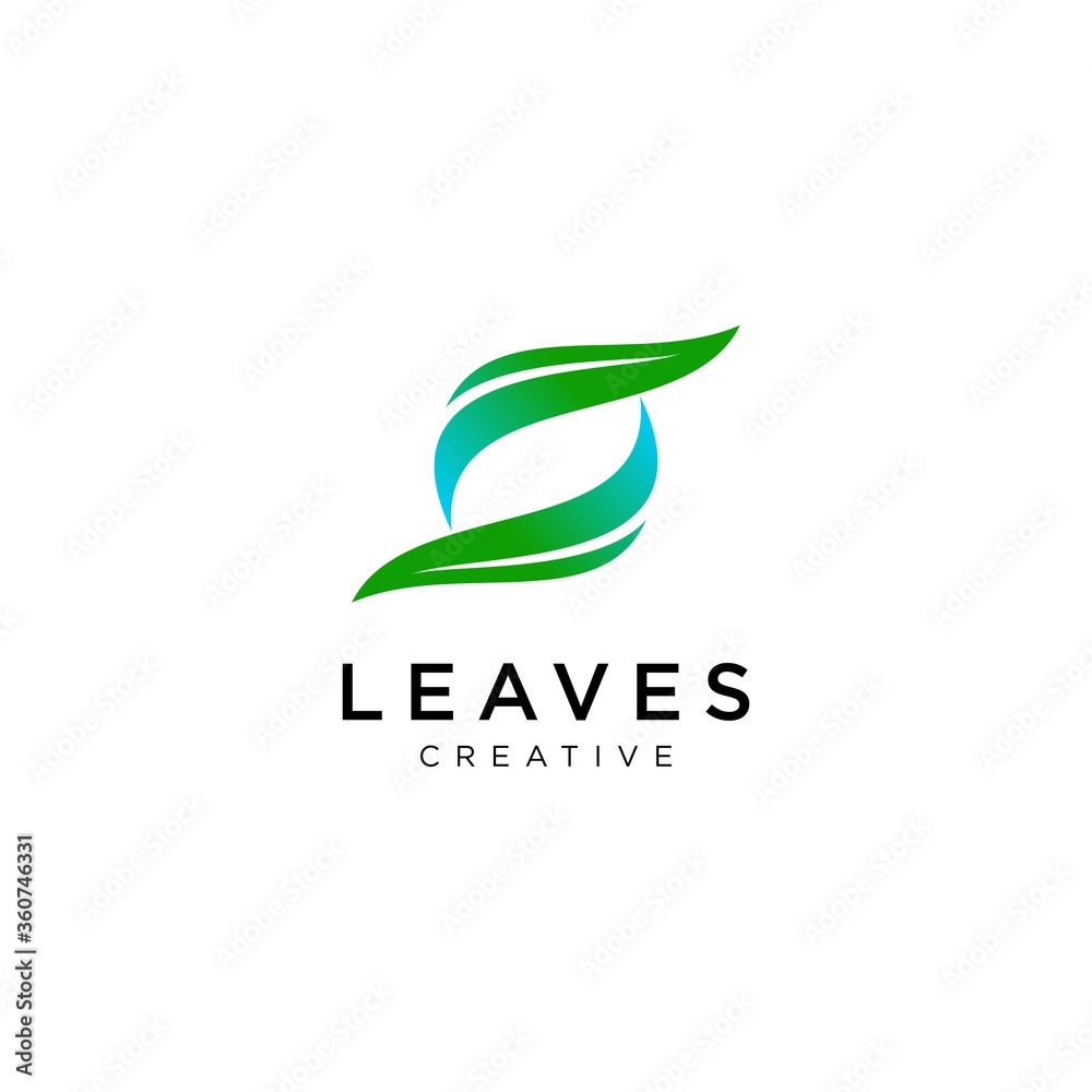 natural leaves / leaf abstract logo design inspiration