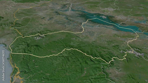 Pouthisat, Cambodia - outlined. Satellite photo
