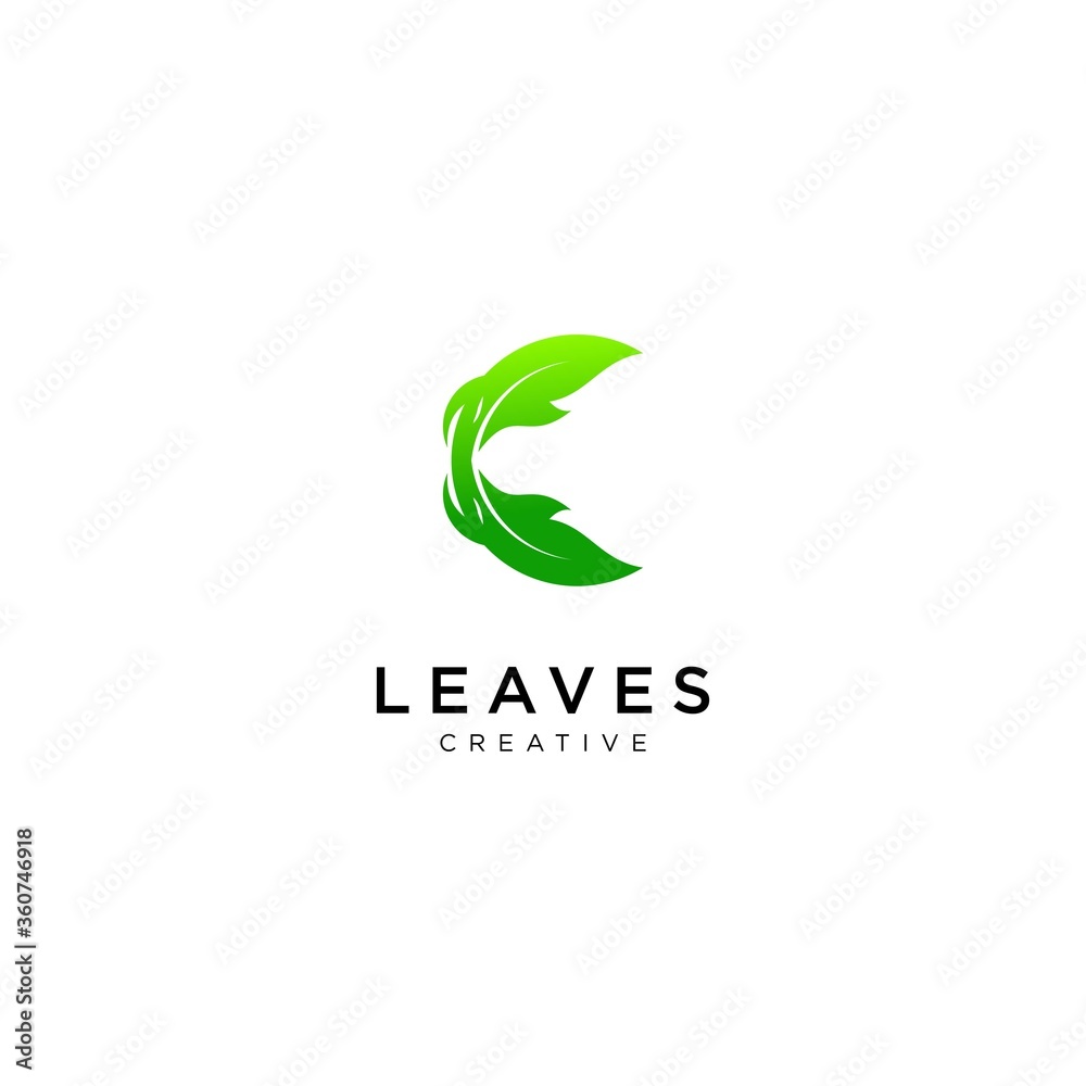 leaf / leaves abstract natural logo template