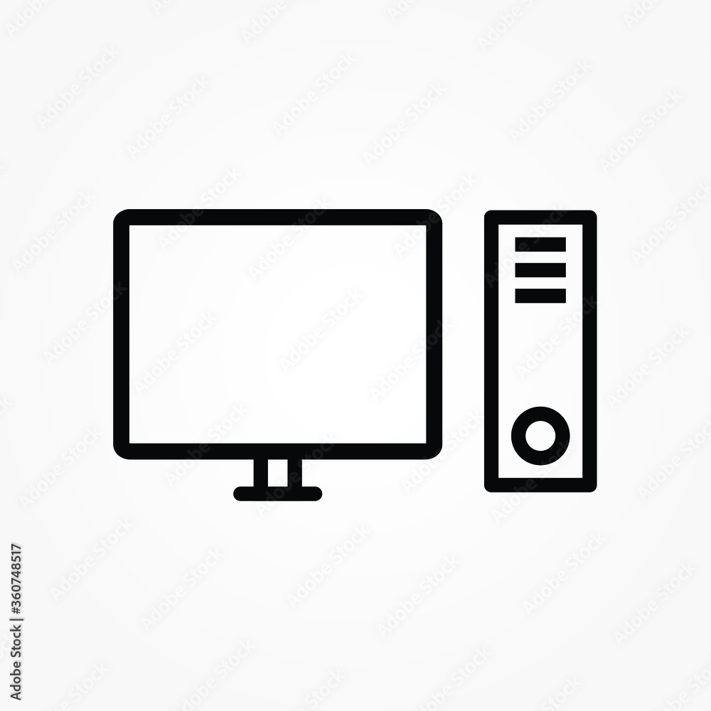 outline Computer icon vector illustration