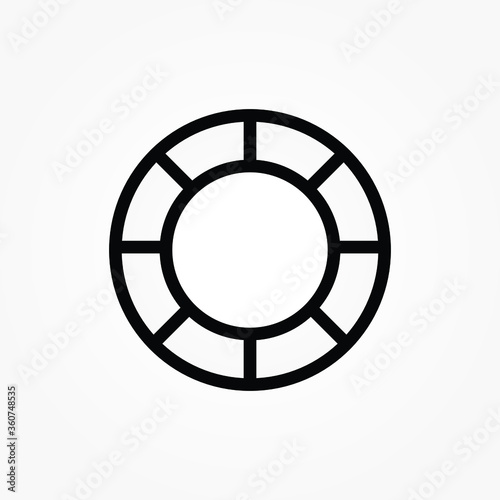 Life raft icon, vector illustration isolated on white background