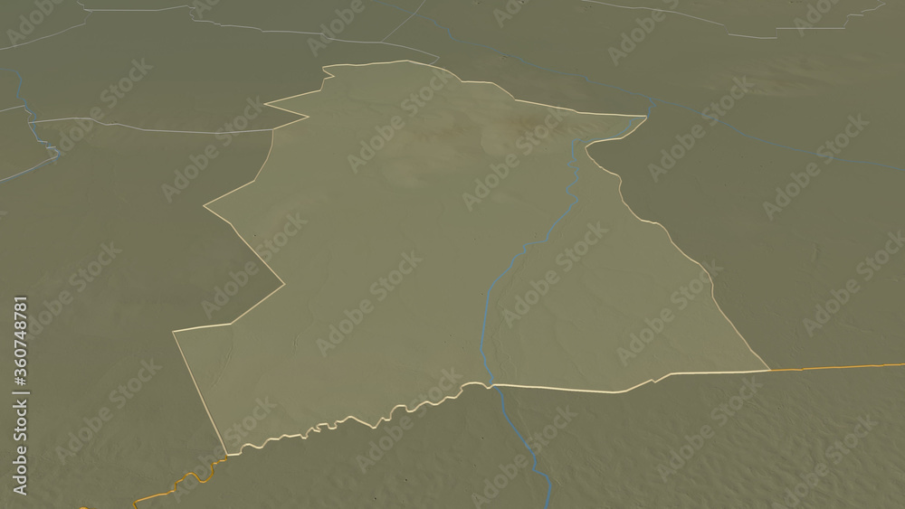 Mandoul, Chad - outlined. Relief Mandoul, Chad - outlined. Relief