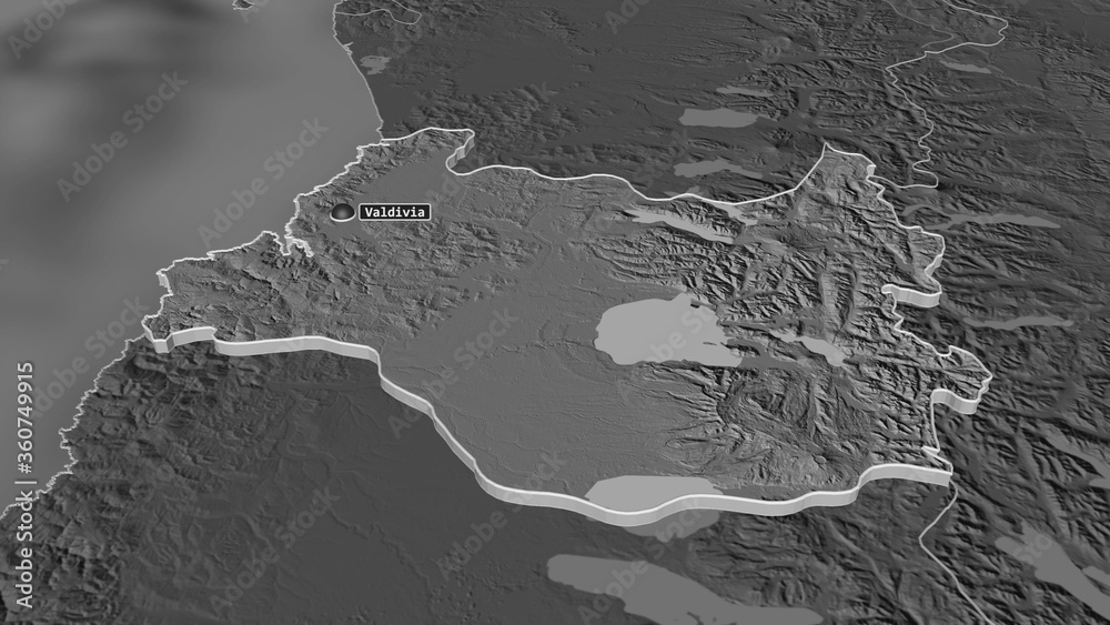 Los Ríos, Chile - extruded with capital. Bilevel Los Ríos, Chile - extruded with capital. Bilevel
