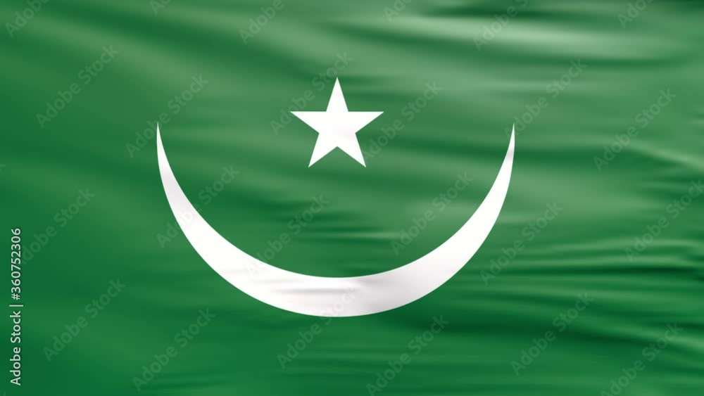 Waving flag. National flag of Mauritania. Realistic 3D animation Waving flag. National flag of Mauritania. Realistic 3D animation
