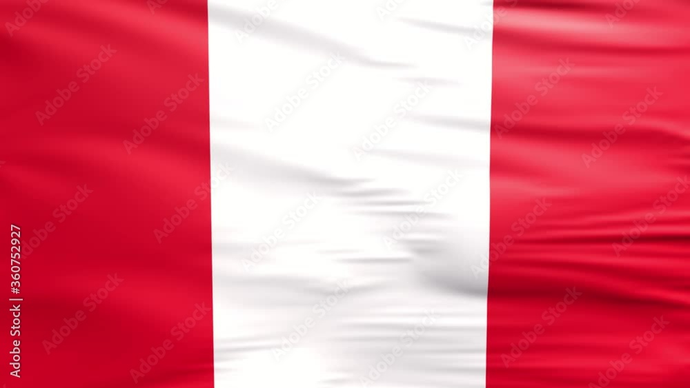 Waving flag. National flag of Peru. Realistic 3D animation Waving flag. National flag of Peru. Realistic 3D animation