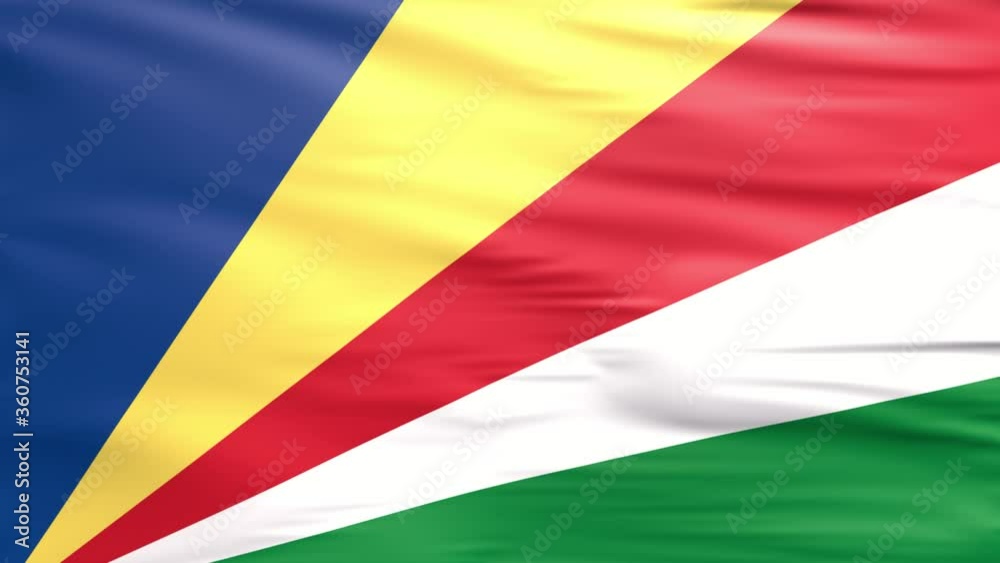 Waving flag. National flag of Seychelles. Realistic 3D animation Waving flag. National flag of Seychelles. Realistic 3D animation