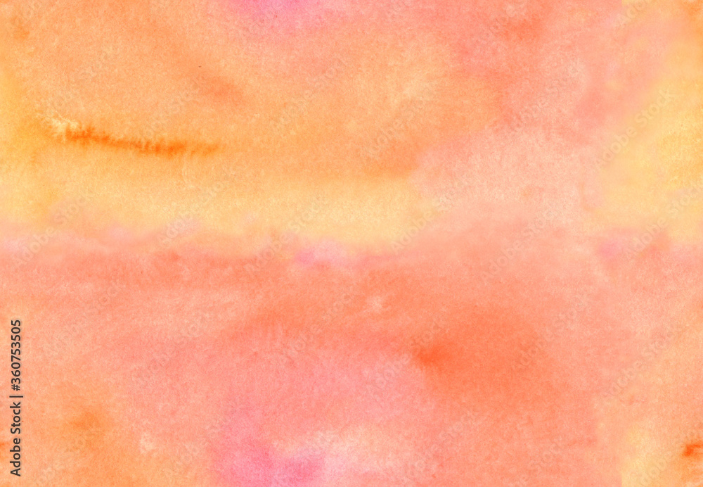 Watercolor abstract seemless pattern in yellow orange and pink
