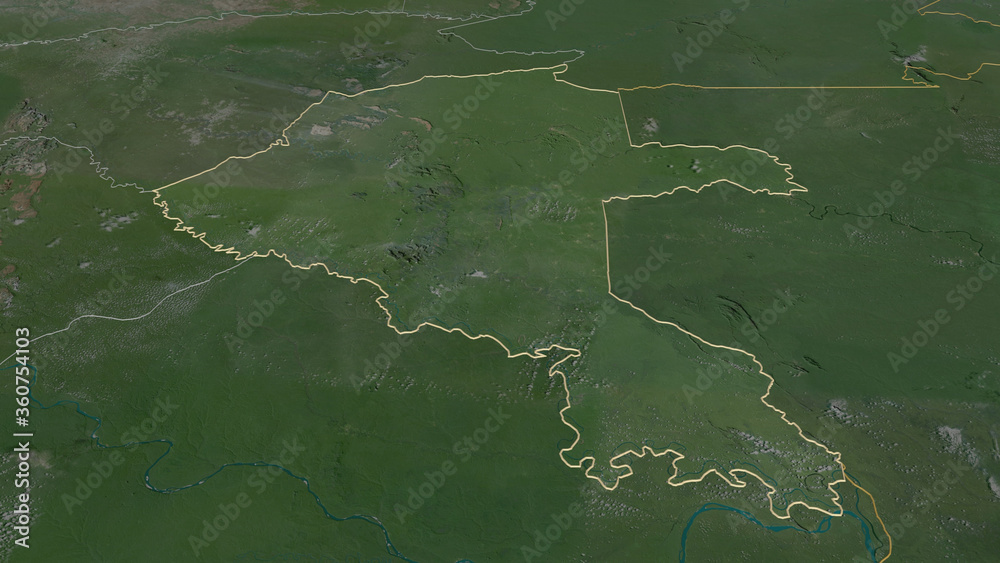Vaupés, Colombia - outlined. Satellite Vaupés, Colombia - outlined. Satellite