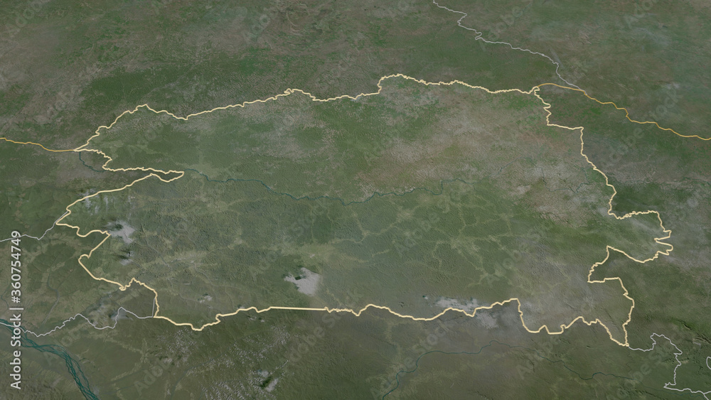 Bas-Uele, Democratic Republic of the Congo - outlined. Satellite Bas-Uele, Democratic Republic of the Congo - outlined. Satellite