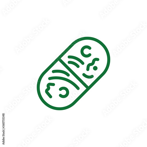 Vitamin, enzyme green icon. Element of vitamin icon. Thin line icon for website design and development, app development. Premium icon