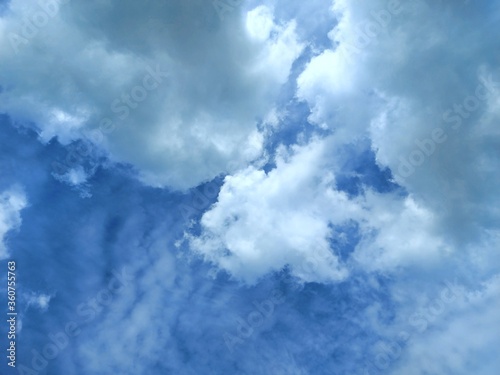 Sky blue Big white clouds outdoor photography natural background
