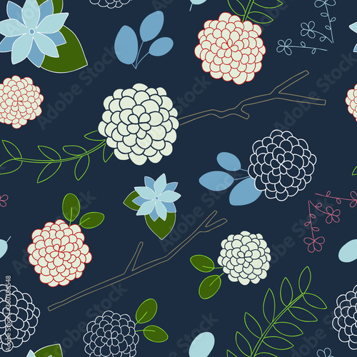 Multi Floral Seamless Repeat Vector Pattern