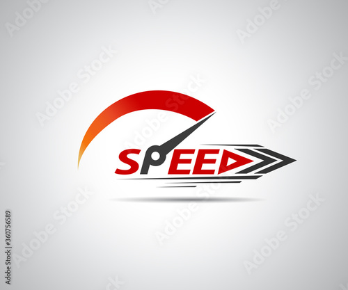 Speed, vector logo racing event, with the main elements of the modification speedometer