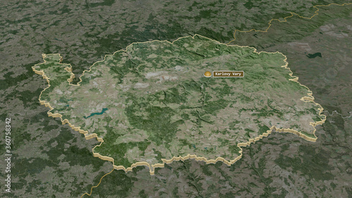 Karlovarský, Czech Republic - extruded with capital. Satellite
