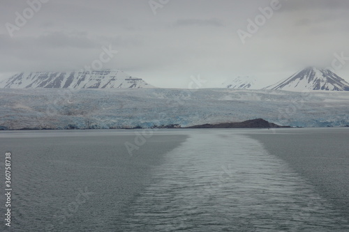 glacier and ocean fjord norway