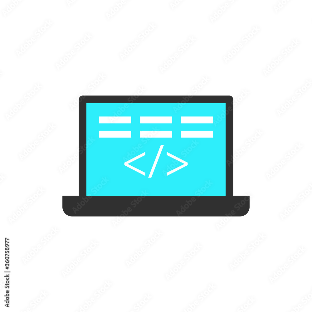 computer programming colored icon computer programming colored icon