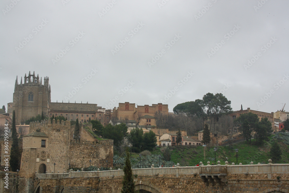 panoramic view of Toledo town in Spain