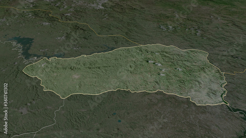 Cabañas, El Salvador - outlined. Satellite