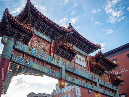 Chinatown entrance gate in street in Washington DC