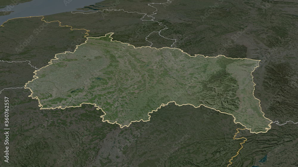 Grand Est, France - outlined. Satellite