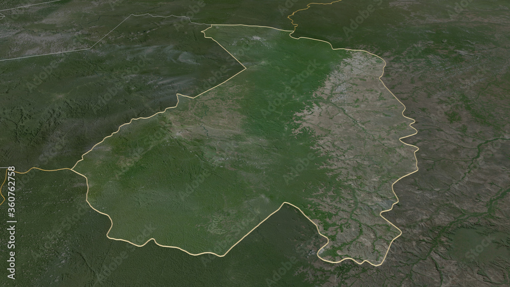 Haut-Ogooué, Gabon - outlined. Satellite Haut-Ogooué, Gabon - outlined. Satellite