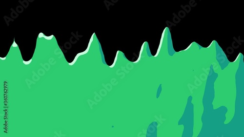 Flat gooey slimy lransition cartoon style animation snot flowing in  with alpha  transition 