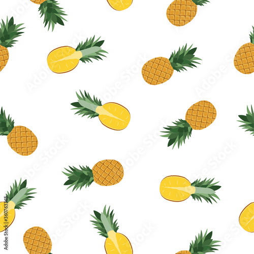 Fototapeta Naklejka Na Ścianę i Meble -  Pineapple. Seamless Vector Patterns