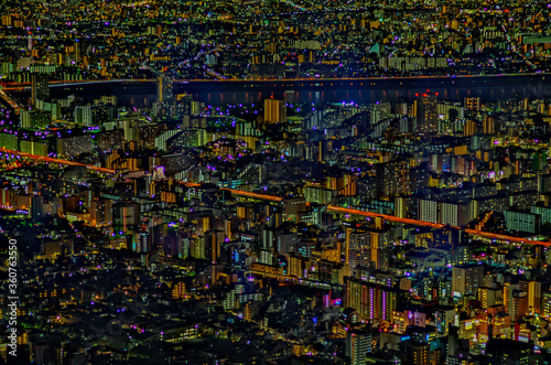 Wallpaper Mural Tokyo city at night, the vast metropolis  spreads out  to the horizon as viewed from the Skytower Torontodigital.ca