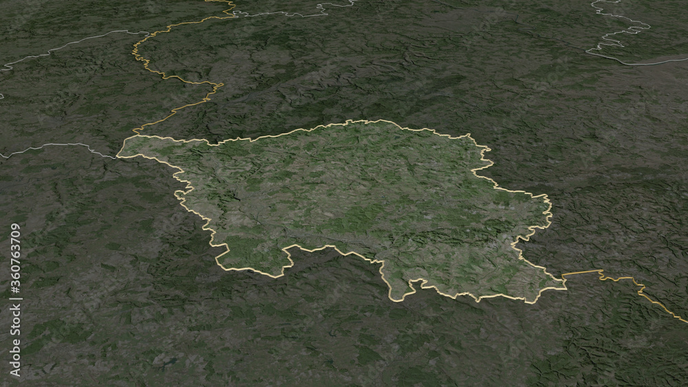 Saarland, Germany - outlined. Satellite Saarland, Germany - outlined. Satellite