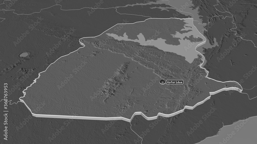 Eastern, Ghana - extruded with capital. Bilevel