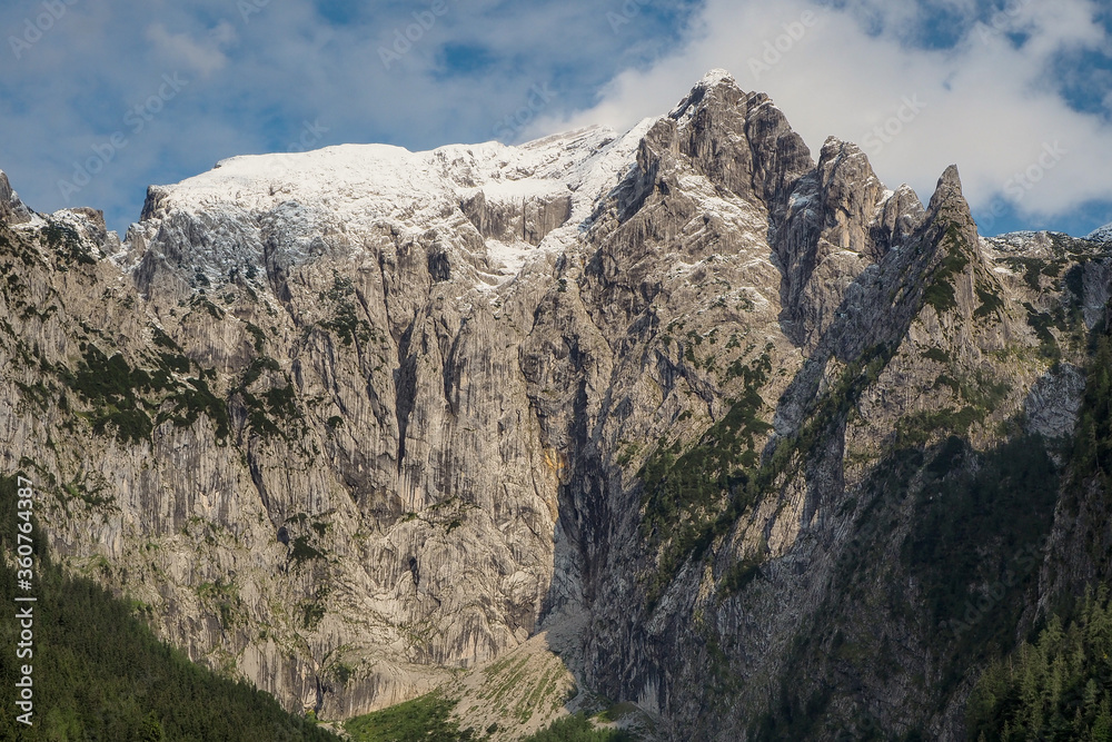 Snowcapped mountain Hoher Goell with its west face