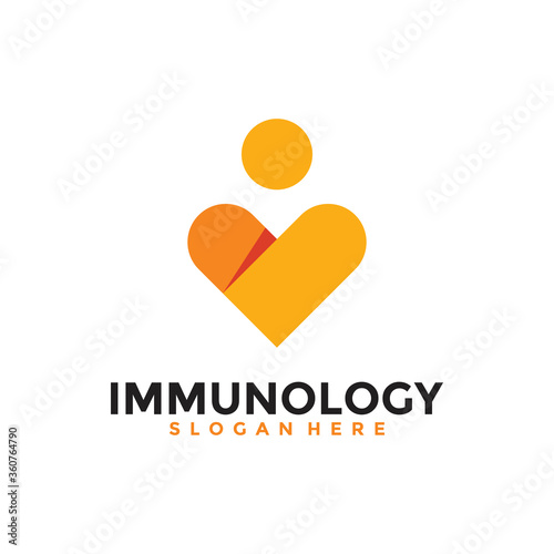 Immune System Health Logo Design Template. Antibiotic, virus and bacteria logo vector. Biology medical laboratory illustration symbol.