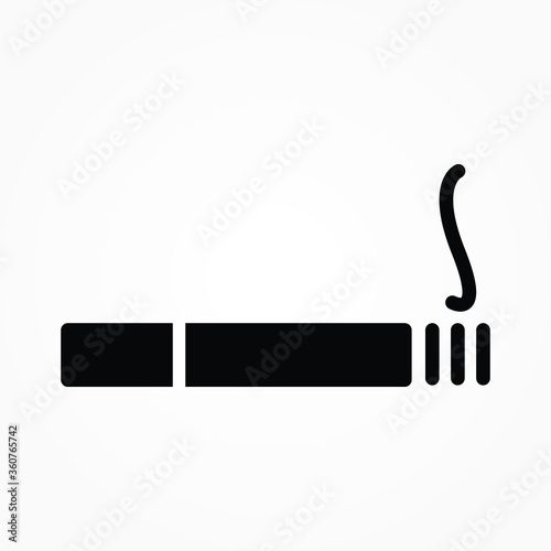 Smoking cigarette line icon. Unhealthy, nicotine, smell. Addiction concept. Vector illustration can be used for topics like break, bad habit, tobacco