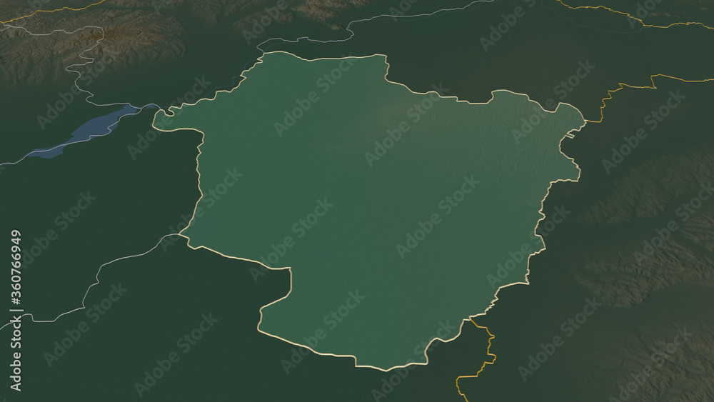 Hajdú-Bihar, Hungary - outlined. Relief