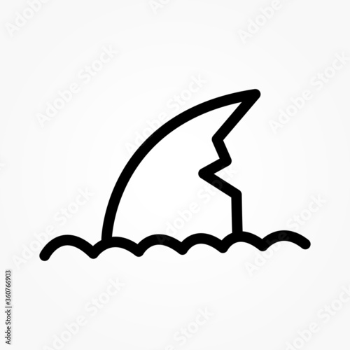 sharkfins icon vector design line style