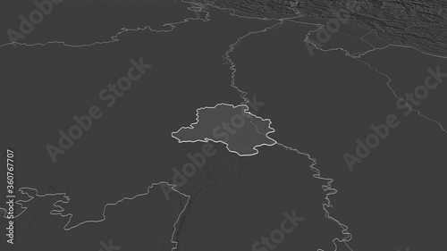 National Capital Territory of Delhi, India - outlined. Bilevel