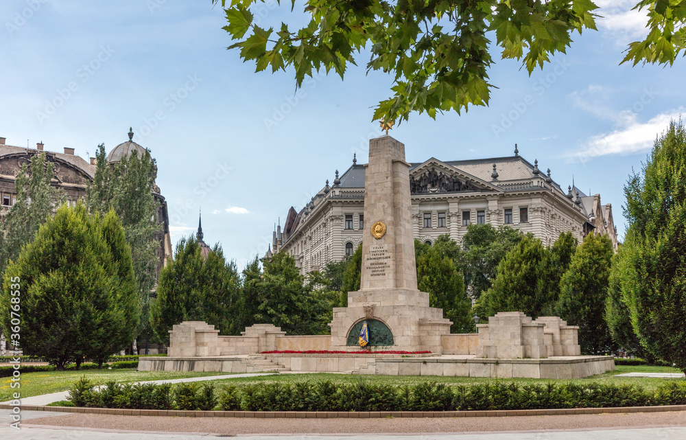 Szabadsag (Freedom) square with the Soviet memorial, Budapest