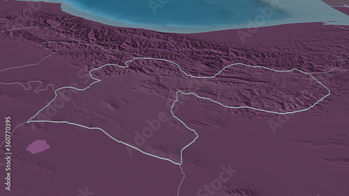 Tehran, Iran - outlined. Administrative photo