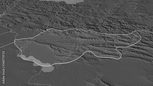Dihok, Iraq - outlined. Bilevel photo