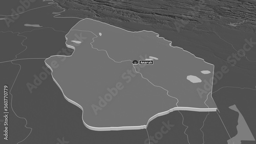 Maysan, Iraq - extruded with capital. Bilevel photo