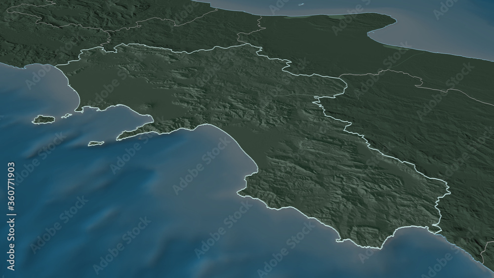 Campania, Italy - outlined. Administrative Campania, Italy - outlined. Administrative