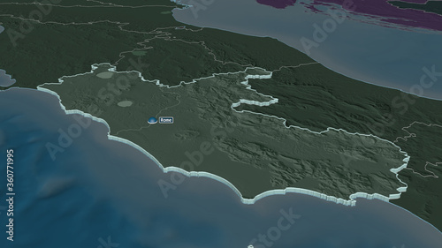 Obraz na plátně Lazio, Italy - extruded with capital. Administrative
