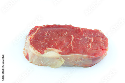 Fotografie Raw porterhouse steak on a white background
