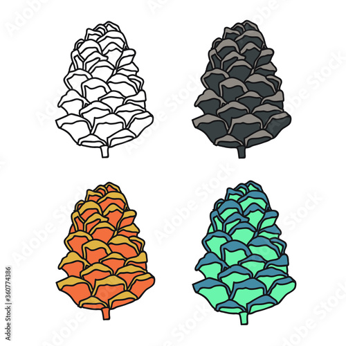 Vector contour graphic buds