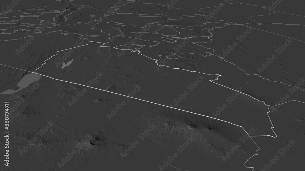 Naklejka premium Kajiado, Kenya - outlined. Bilevel